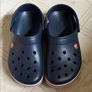 CROCS Blue with red and white detailing